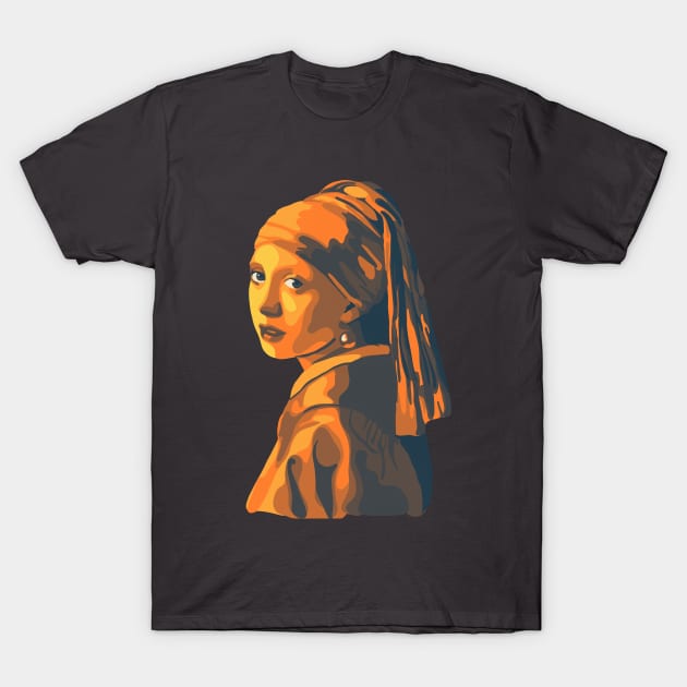 Girl With A Pearl Earring T-Shirt by Slightly Unhinged